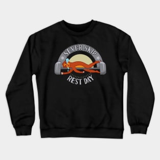 Never Skip Rest Day Fitness Gym Sloth Crewneck Sweatshirt